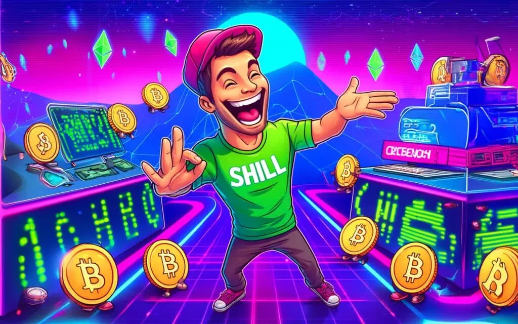 A cartoon-style illustration of a smiling man wearing a green shirt with the word