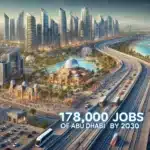 DALL·E 2024 06 21 09.08.07 A realistic image showcasing the economic impact of Abu Dhabis tourism strategy. Show a bustling cityscape with new hotels attractions and public t