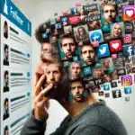 DALL·E 2024 07 10 13.31.33 A photo realistic image of an influencers profile filled with self promotional content rather than providing value