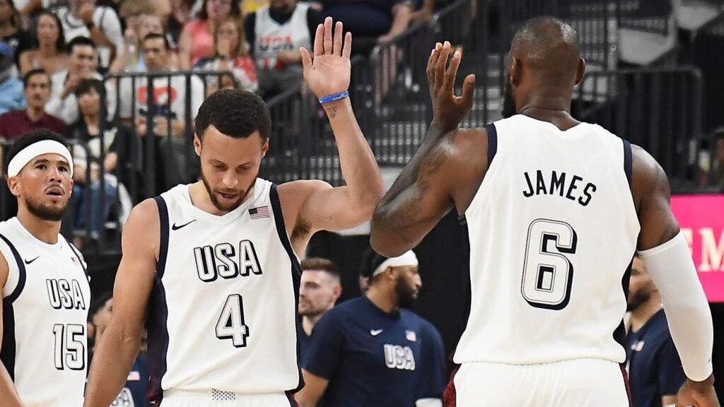 LeBron James and USA Basketball team in Abu Dhabi