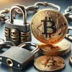 DALL·E 2024 08 10 11.30.50 A photo realistic image showing a Bitcoin coin surrounded by strong security elements like a padlock and chains symbolizing the security of Bitcoin a