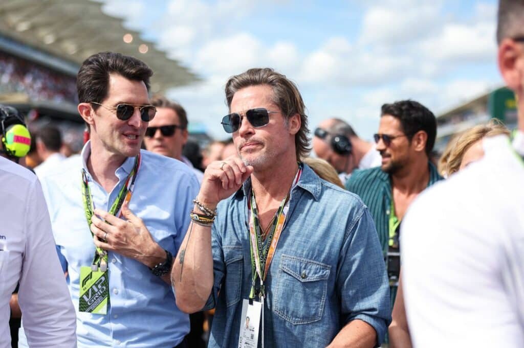 Brad Pitt Javier Bardem & Penelope Cruz in Abu Dhabi for the F1 Movie