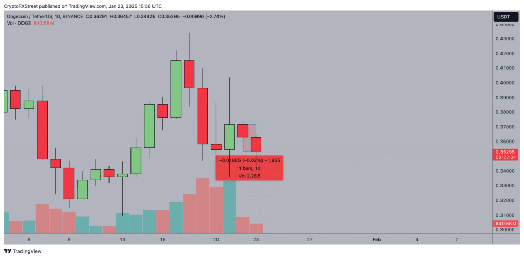 Bitwise Dogecoin ETF chart