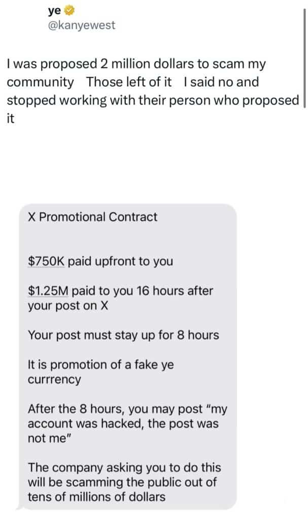 Kanye West Crypto Scam