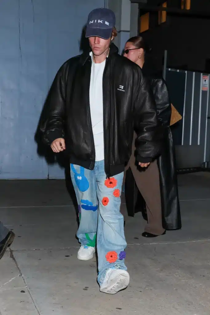 Justin Bieber has been covertly wearing his own Skylrk pieces, such as these sneakers (check out the soles)