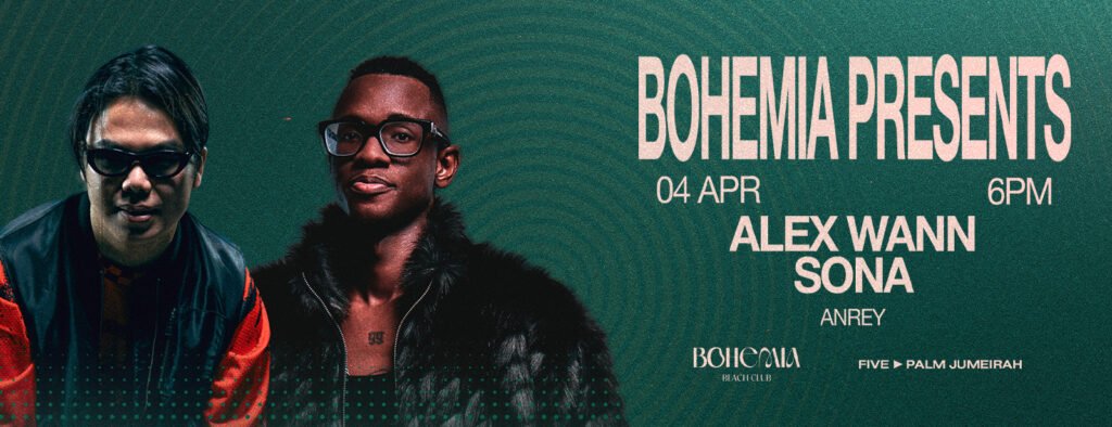 Poster featuring two men with text: 